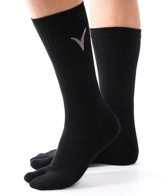 V-Toe Athletic Split-Toe Tabi Flip Flop Crew Socks
