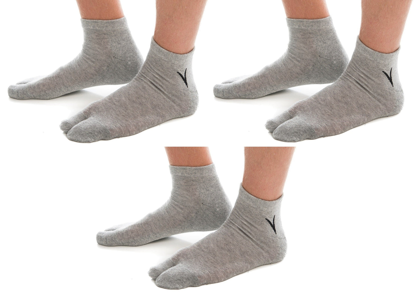 V-Toe Flip-Flop Socks Ankle Tabi 3 Pairs Thicker Comfy Warm Styles White Casual or Athletic