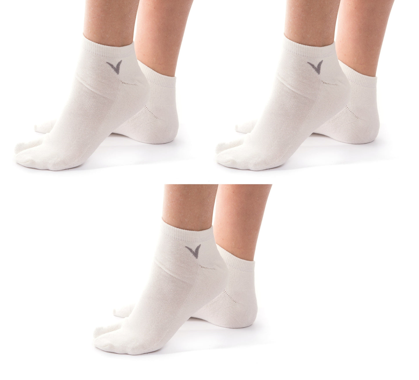 V-Toe Split-Toe Socks Ankle Tabi Flip-Flop Thicker Comfy Warm Styles Casual or Athletic - 3 Pairs