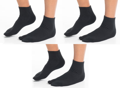 V-Toe Split-Toe Socks Ankle Tabi Flip-Flop Thicker Comfy Warm Styles Casual or Athletic - 3 Pairs