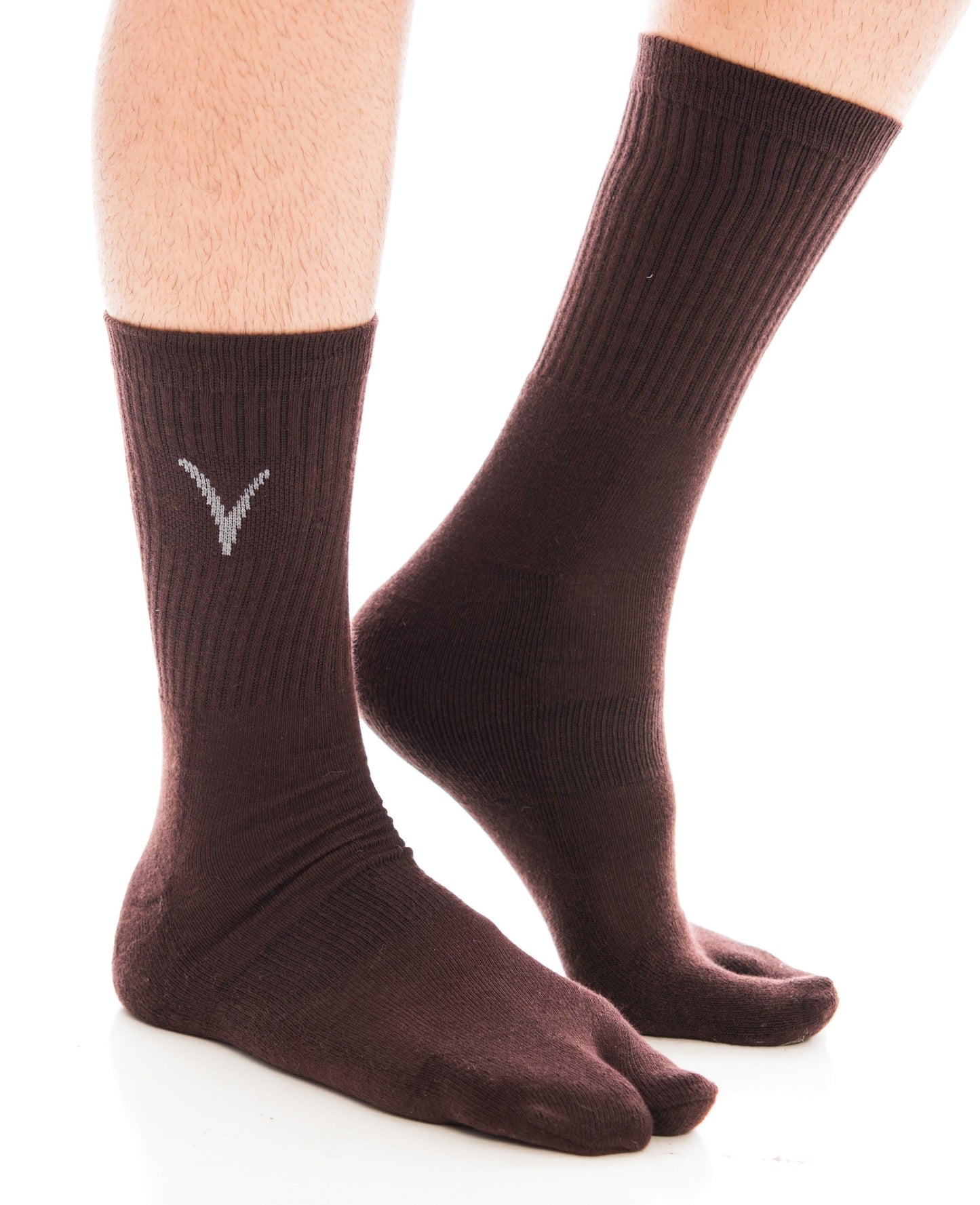 V-Toe Athletic Split-Toe Tabi Flip Flop Crew Socks