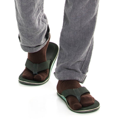 V-Toe Athletic Split-Toe Tabi Flip Flop Crew Socks