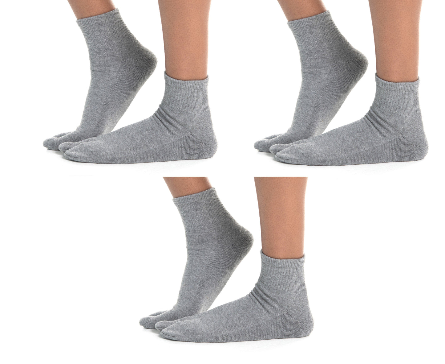 V-Toe Thicker Big Toe Flip Flop Tabi Cotton Blend Mini Crew - 3 Pairs