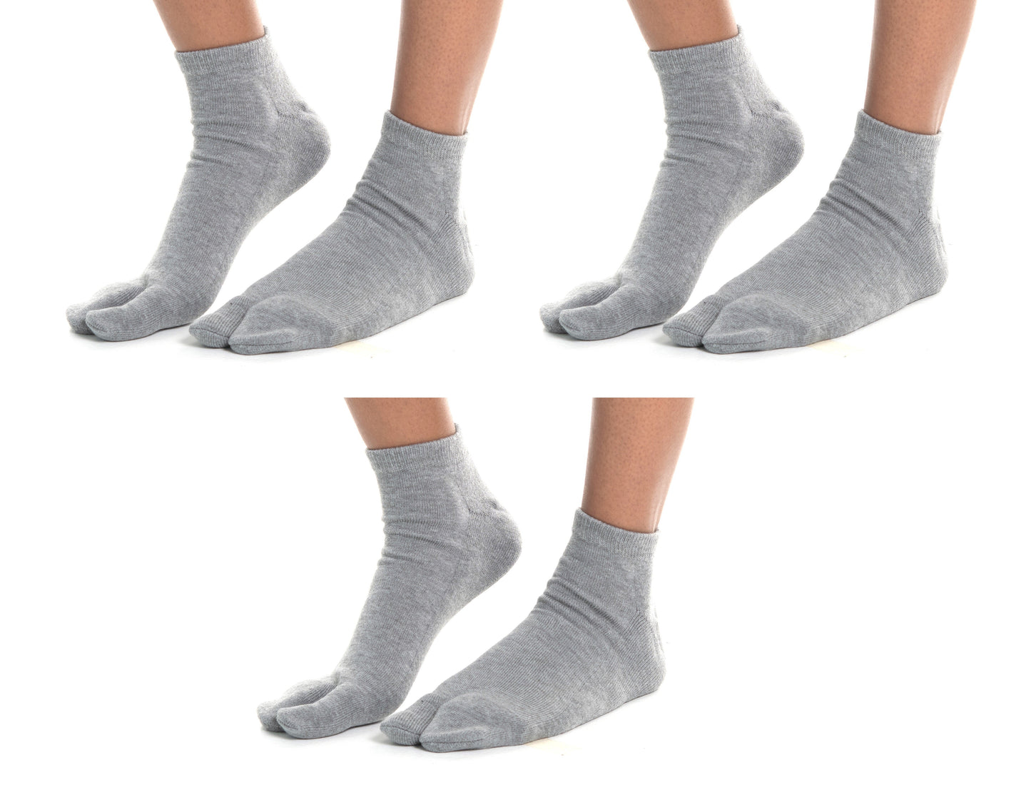 V-Toe Split-Toe Socks Ankle Tabi Flip-Flop Thicker Comfy Warm Styles Casual or Athletic - 3 Pairs