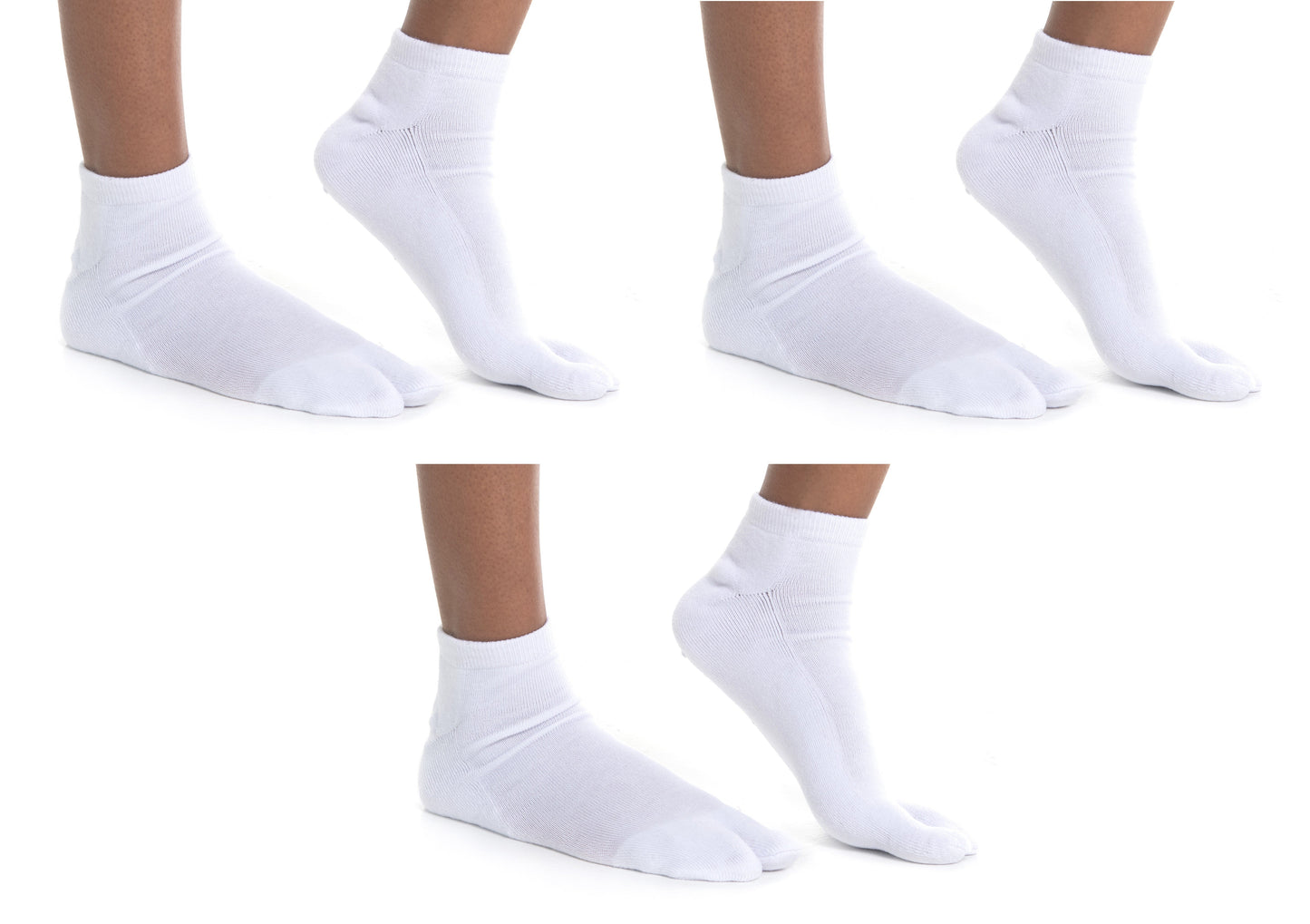 V-TOE Split-Toe Tabi Thicker Athletic Cotton Blend Socks - 3 Pairs