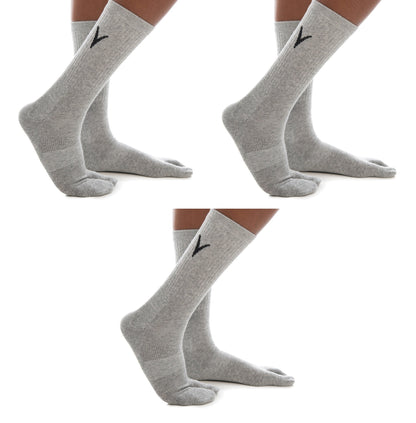 V-TOE Split-Toe Tabi Thicker Athletic Cotton Blend Socks - 3 Pairs