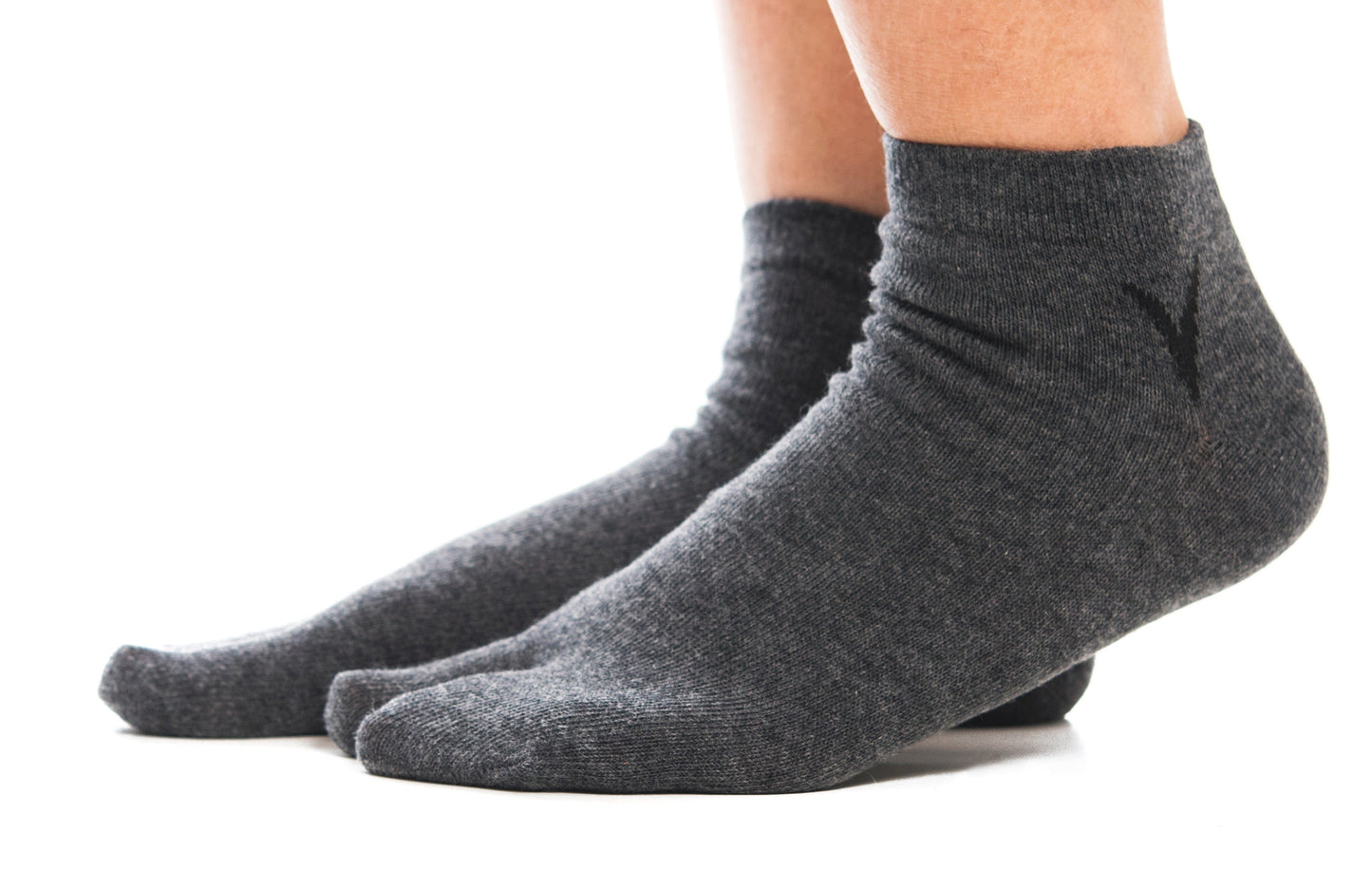 Black Ankle Casual V-Toe Flip-Flop Tabi Big Toe Socks