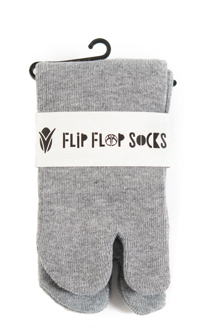 Mini-Crew - V-Toe Thicker Flip-Flop Tabi Socks Athletic or Casual Grey Cotton Blend Comfortable Stylish