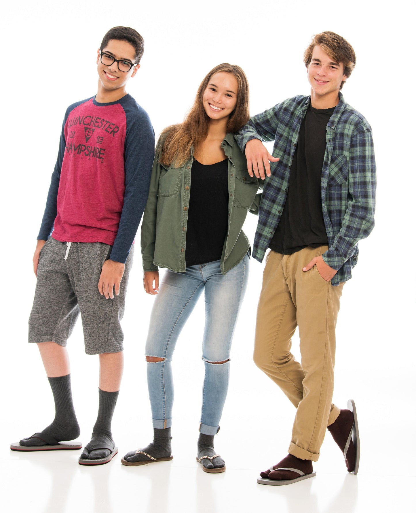 3 Pairs Athletic - Black, White, Brown Solid V-Toe Flip Flop Tabi Big Toe Socks