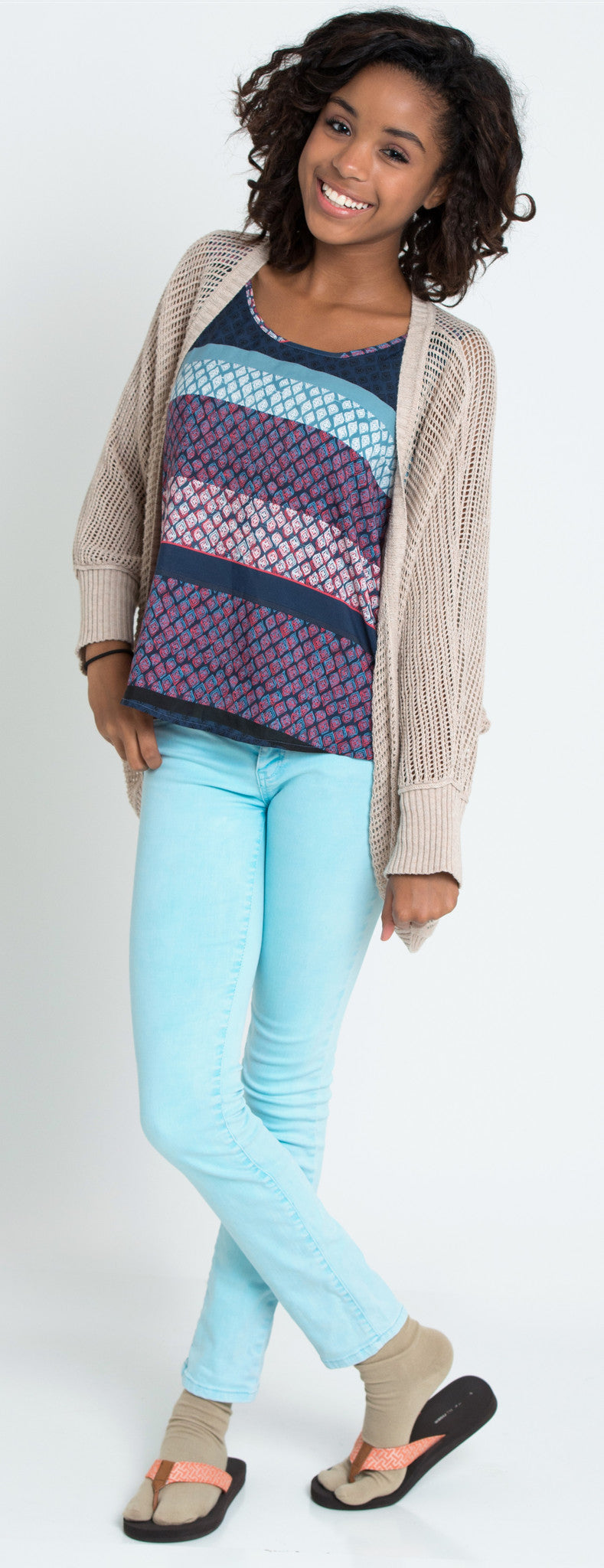 3 Pair - V-Toe Flip Flop Tabi Socks - Khaki Solid Casual