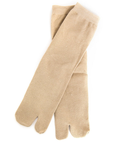 3 Pair - V-Toe Flip Flop Tabi Socks - Khaki Solid Casual