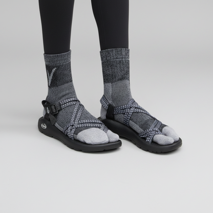 3 Pairs V-Toe Wool Light Grey  For Hiking Or Casual Split-Toe Tabi Socks